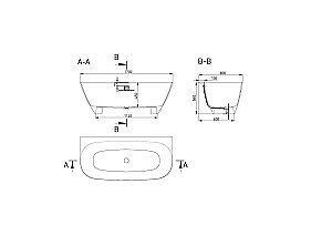 Ванна Salini SOFIA WALL S-Sense 170х80 102512GRH белая/снаружи RAL купить в интернет-магазине Sanbest