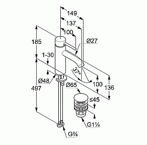 Смеситель для раковины Kludi Bozz 382880576 хром купить в интернет-магазине сантехники Sanbest