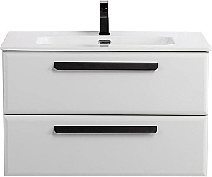 Тумба с раковиной Cezares ECO-CER-N 80 ECO-CER-N-800-2C-SO-BO белая матовая для ванной в интернет-магазине Sanbest