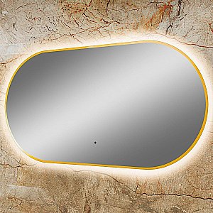 Зеркало Art&Max TORINO AM-Tor-550-1050-DS-Gold в ванную от интернет-магазине сантехники Sanbest