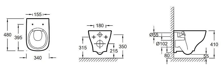 Унитаз подвесной Jacob Delafon STRUKTURA E21747RU-00 безободковый, с крышкой микролифт, с инсталляцией и белой кнопкой купить в интернет-магазине Sanbest