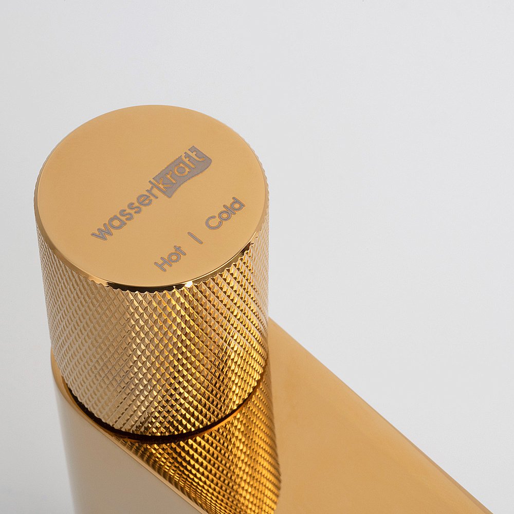 Смеситель для раковины WasserKRAFT Ems 7600 7603 золото купить в интернет-магазине сантехники Sanbest