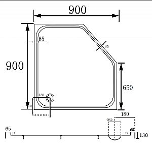 Душевой поддон Abber 90х90 AD3B090 белый купить в интернет-магазине Sanbest