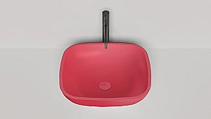 Раковина накладная Salini GLORIA 08 1102208MF 49,5 из искусственного камня S-Stone, матовая, цвет по RAL полностью купить в интернет-магазине Sanbest