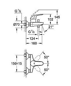 Смеситель для ванны Grohe Euroeco 32743 000 купить в интернет-магазине сантехники Sanbest