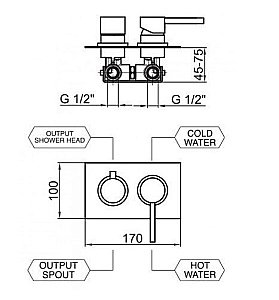 Смеситель для душа Webert Elio EL860101345 купить в интернет-магазине сантехники Sanbest