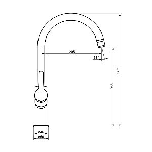 Смеситель для кухни Damixa Eclipse 310721300 черный купить в интернет-магазине сантехники Sanbest