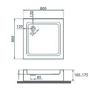 Душевой поддон BAS Аполло 80х80 купить в интернет-магазине Sanbest