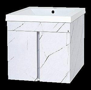 Тумба с раковиной Misty Торос - 75 П-Тор01075-0521Пр белый мрамор для ванной в интернет-магазине Sanbest