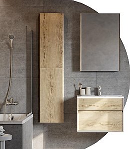 Зеркальный шкаф Акватон Либерти 65 дуб эльвезия купить в интернет-магазине сантехники Sanbest