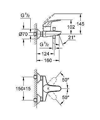 Смеситель для ванны Grohe Euroeco 32743 000 купить в интернет-магазине сантехники Sanbest