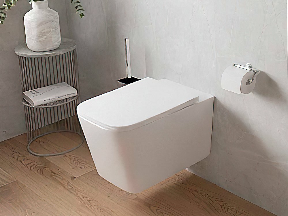 Унитаз подвесной Aquatek Либра New AQ0530N-00 белый, с крышкой микролифт, безободковый купить в интернет-магазине Sanbest