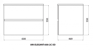 Тумба с раковиной Art&Max ELEGANT 60 черная матовая для ванной в интернет-магазине Sanbest