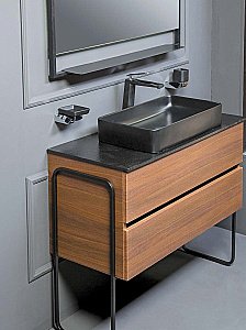 Тумба с раковиной Armadi Art Vallessi 100 со столешницей дуб темный фактурный для ванной в интернет-магазине Sanbest