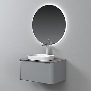 Тумба с раковиной Black&White Universe U915.800 серая для ванной в интернет-магазине Sanbest