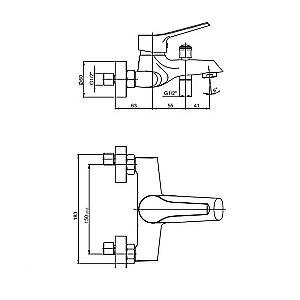 Смеситель для ванны PAINI Messina MECR111KM хром купить в интернет-магазине сантехники Sanbest