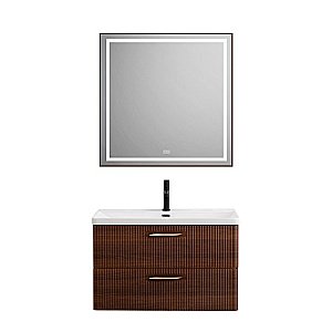 Тумба с раковиной BelBagno DUE-800-2C-SO-NOCE-P Noce для ванной в интернет-магазине Sanbest