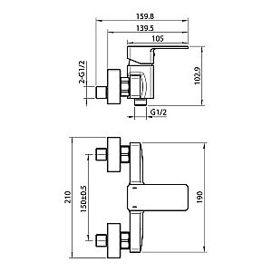 Смеситель для душа Koller Pool Neon NN0400 хром купить в интернет-магазине сантехники Sanbest