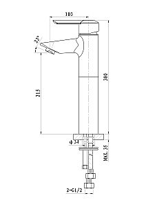 Смеситель для раковины высокий WONZON & WOGHAND BAROQUE, Хром (WW-191104-CR) купить в интернет-магазине сантехники Sanbest
