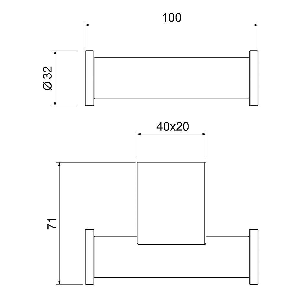 Крючок двойной Timo Luiro 18512/03 черный матовый купить в интернет-магазине сантехники Sanbest