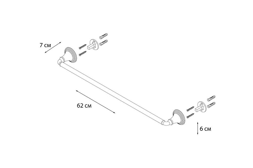 Полотенцедержатель FIXSEN LUKSOR FX-71601B купить в интернет-магазине сантехники Sanbest