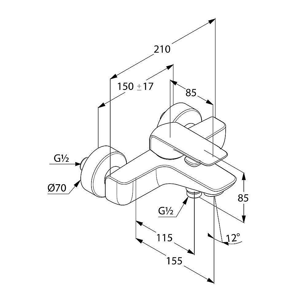 Смеситель для ванны с душем Kludi Ameo 414450575 купить в интернет-магазине сантехники Sanbest