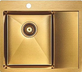 Мойка кухонная Paulmark FLANK PM225951-BGL брашированное золото левая купить в интернет-магазине сантехники Sanbest