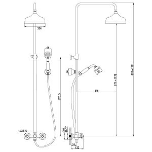 Душевая колонна Lemark Vintage LM2860B купить в интернет-магазине сантехники Sanbest