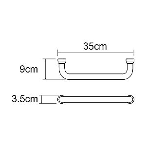 Поручень WasserKraft K-1066NICKEL купить в интернет-магазине сантехники Sanbest