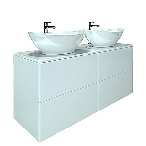 Тумба с раковиной Orange Otto Ot-130TuMDF+B08-360W 130 белая для ванной в интернет-магазине Sanbest