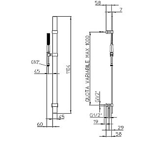 Душевой гарнитур Bossini Apice D48088.030 хром купить в интернет-магазине сантехники Sanbest