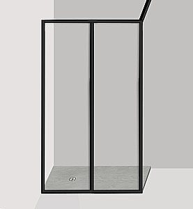 Душевое ограждение Jacob Delafon Nouvelle Vague 80 стекло прозрачное/профиль черный купить в интернет-магазине Sanbest