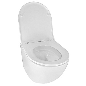 Унитаз подвесной Azario Gloria AZ-2003T белый, безободковый, с крышкой микролифт, слив торнадо купить в интернет-магазине Sanbest