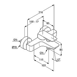 Смеситель для ванны с душем Kludi Ameo 414450575 купить в интернет-магазине сантехники Sanbest