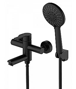 Смеситель для ванны Agger Easy A3121244 с душевым набором, черный матовый купить в интернет-магазине сантехники Sanbest