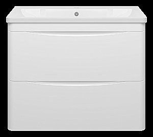 Тумба с раковиной Misty Атлантик - 80 П-Атл-01080-011П2Я белая для ванной в интернет-магазине Sanbest