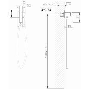 Гигиенический душ Abber Wasserfall AF8625G никель матовый купить в интернет-магазине сантехники Sanbest