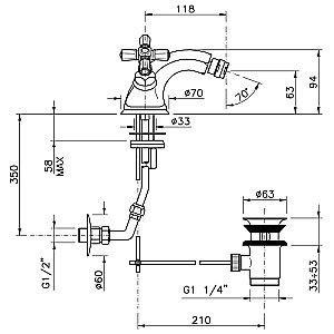 Смеситель для биде Nicolazzi Teide Four 1934BZ45 Бронза купить в интернет-магазине сантехники Sanbest