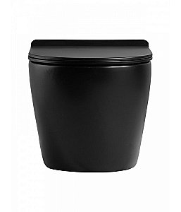 Унитаз подвесной Agger AT03144 черный матовый, с крышкой микролифт, безободковый купить в интернет-магазине Sanbest