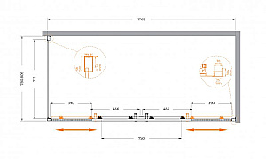 Душевой уголок Cezares MOLVENO 80х180 AH-2/1-180/80-C-Cr-IV стекло прозрачное/профиль хром купить в интернет-магазине Sanbest
