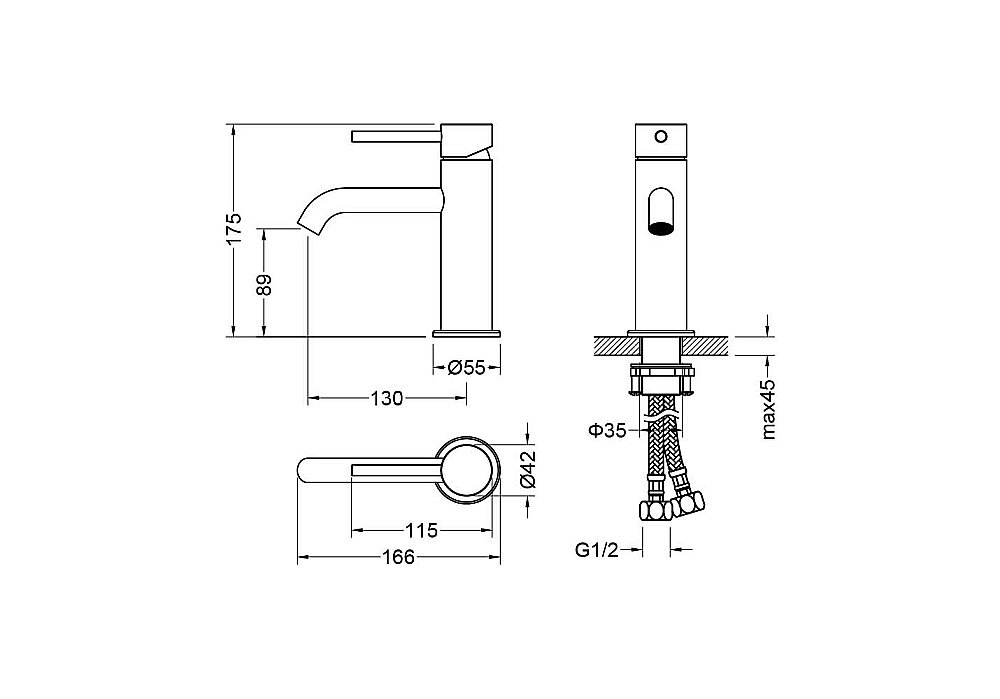 Смеситель для раковины Европа AQ1310CR 89 хром, без донного клапана купить в интернет-магазине сантехники Sanbest