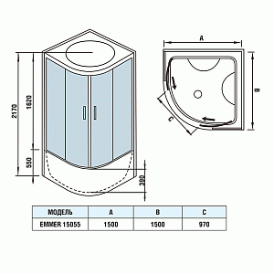 Душевой бокс WeltWasser WW500 EMMER 15055-2 150х150 купить в интернет-магазине Sanbest