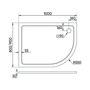 Душевой поддон Veconi TZ11-10090A-01-19C3 100x90 купить в интернет-магазине Sanbest