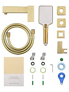 Смеситель для душа WONZON & WOGHAND CUBE 2.0 WW-88048068-BG золото брашированное купить в интернет-магазине сантехники Sanbest