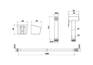Гигиенический душ Aquatek AQ2054MB черный матовый купить в интернет-магазине сантехники Sanbest