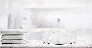 Раковина накладная WeltWasser WW ELBACH 3134 M820 35,5 белый мрамор купить в интернет-магазине Sanbest