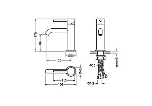 Смеситель для раковины Европа AQ1310CR 89 хром, без донного клапана купить в интернет-магазине сантехники Sanbest