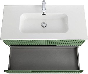 Тумба с раковиной Cezares DUET-N 100 DUET-N-1000-2C-SO-PS-P фисташковый софт для ванной в интернет-магазине Sanbest