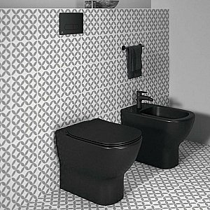 Унитаз приставной Ideal Standard TESI T0077V3 черный матовый, безободковый купить в интернет-магазине Sanbest