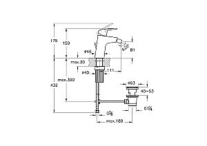 Смеситель для биде VitrA Flow Round A42933EXP хром купить в интернет-магазине сантехники Sanbest